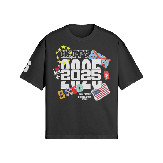 Happy 2025 T-shirt Black