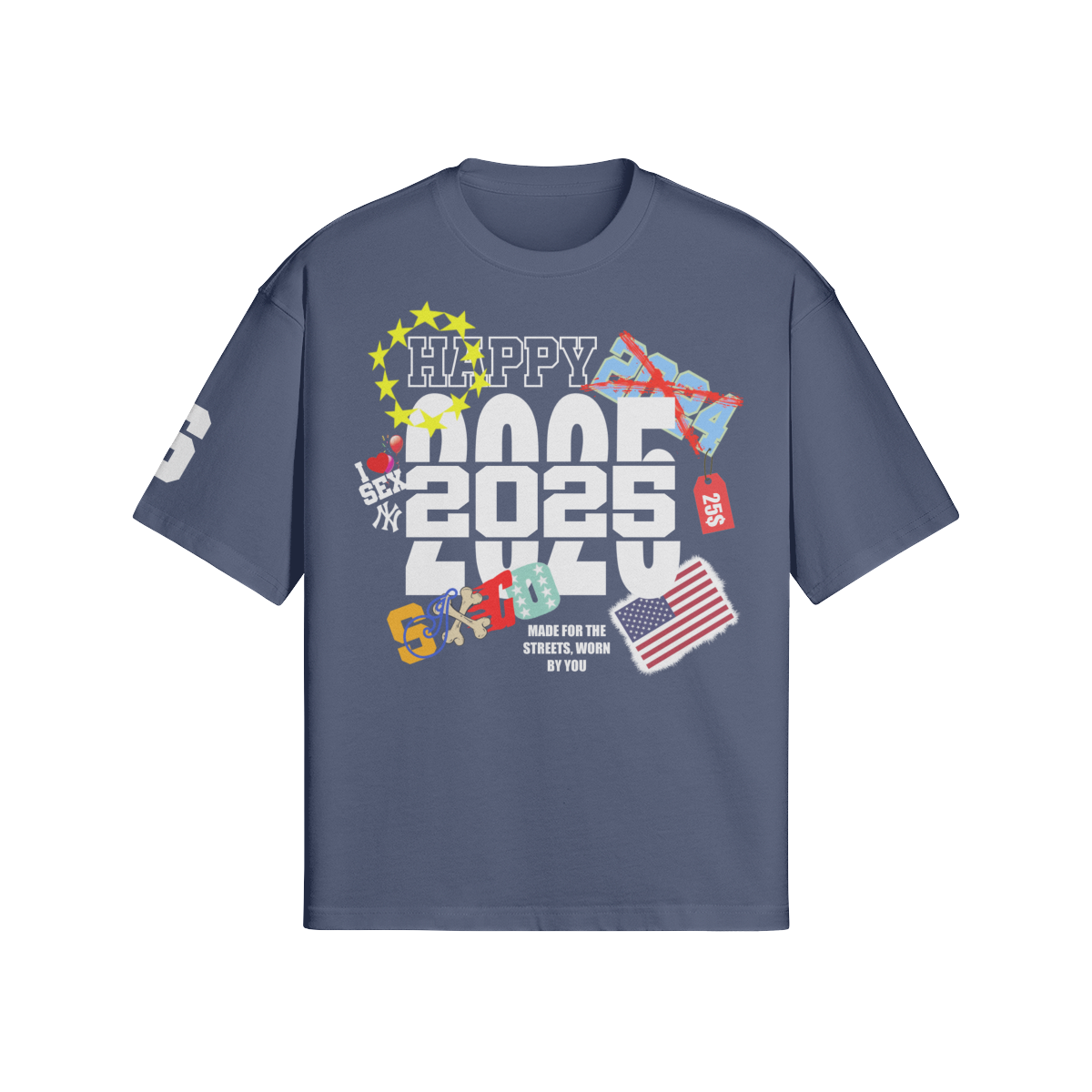 Happy 2025 T-shirt Blue