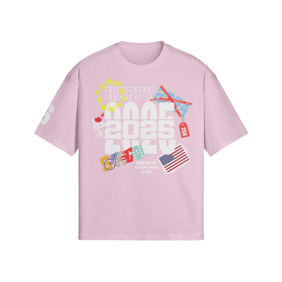 Happy 2025 T-shirt Pink